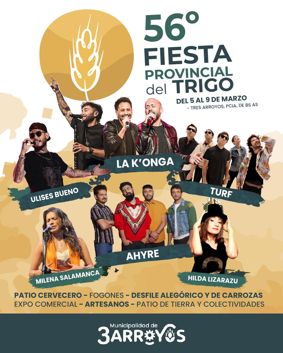 Se larga la venta de entradas para los shows de la Fiesta del Trigo