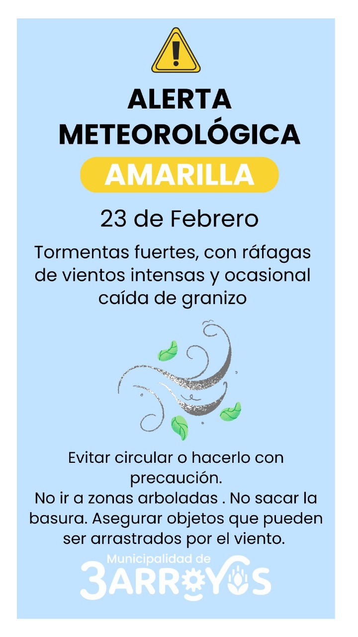 Alerta amarilla este domingo
