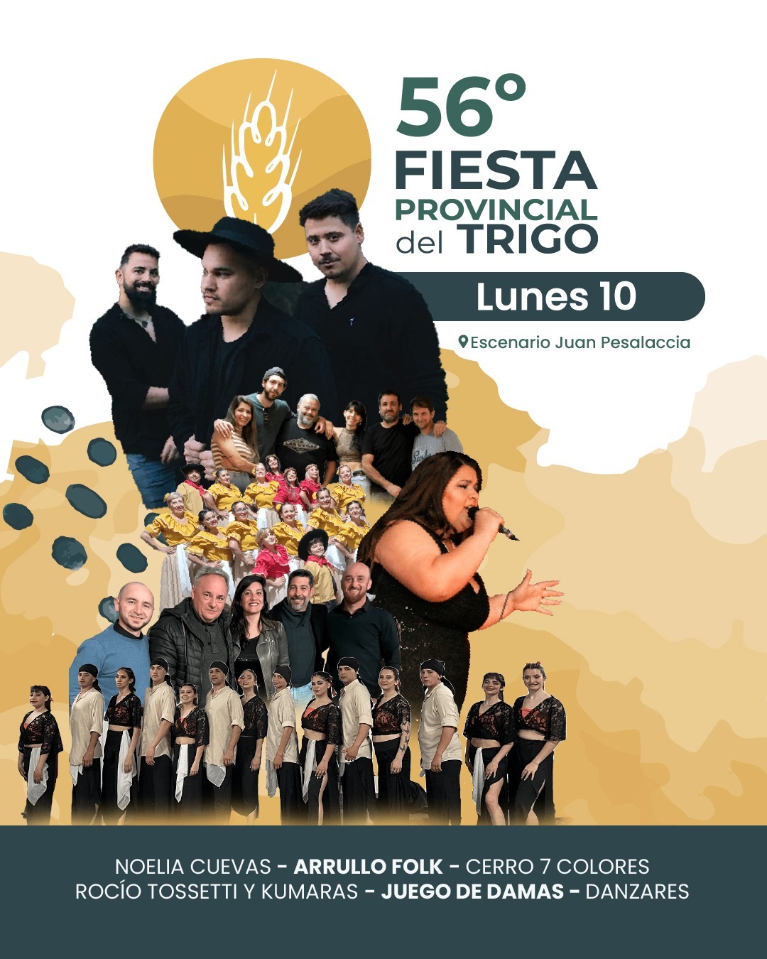 Cronograma del lunes para la Fiesta del Trigo 