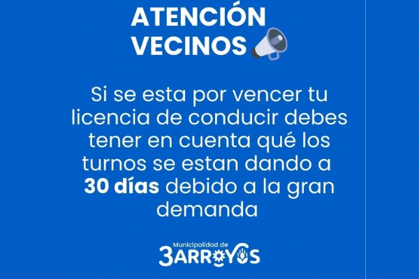 Licencias de conducir: solicitan sacar turno con anticipaci&oacute;n para la renovaci&oacute;n