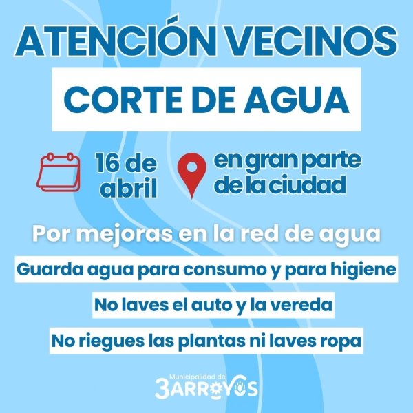 Avanza la obra de la cisterna: corte de agua programado 