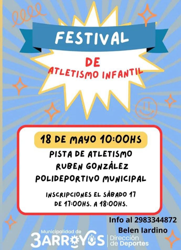 Festival de atletismo infantil en el Polideportivo 