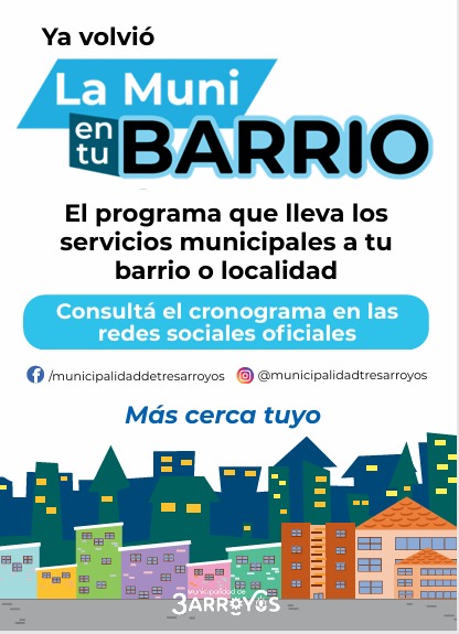 Vuelve “La Muni en tu Barrio”: este sábado en Ruta 3 Sur