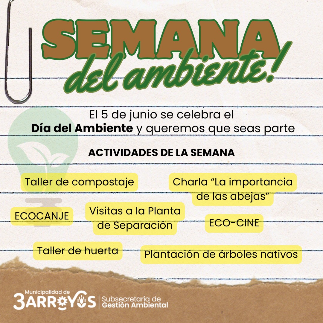 Actividades por la Semana del Ambiente en Tres Arroyos y localidades