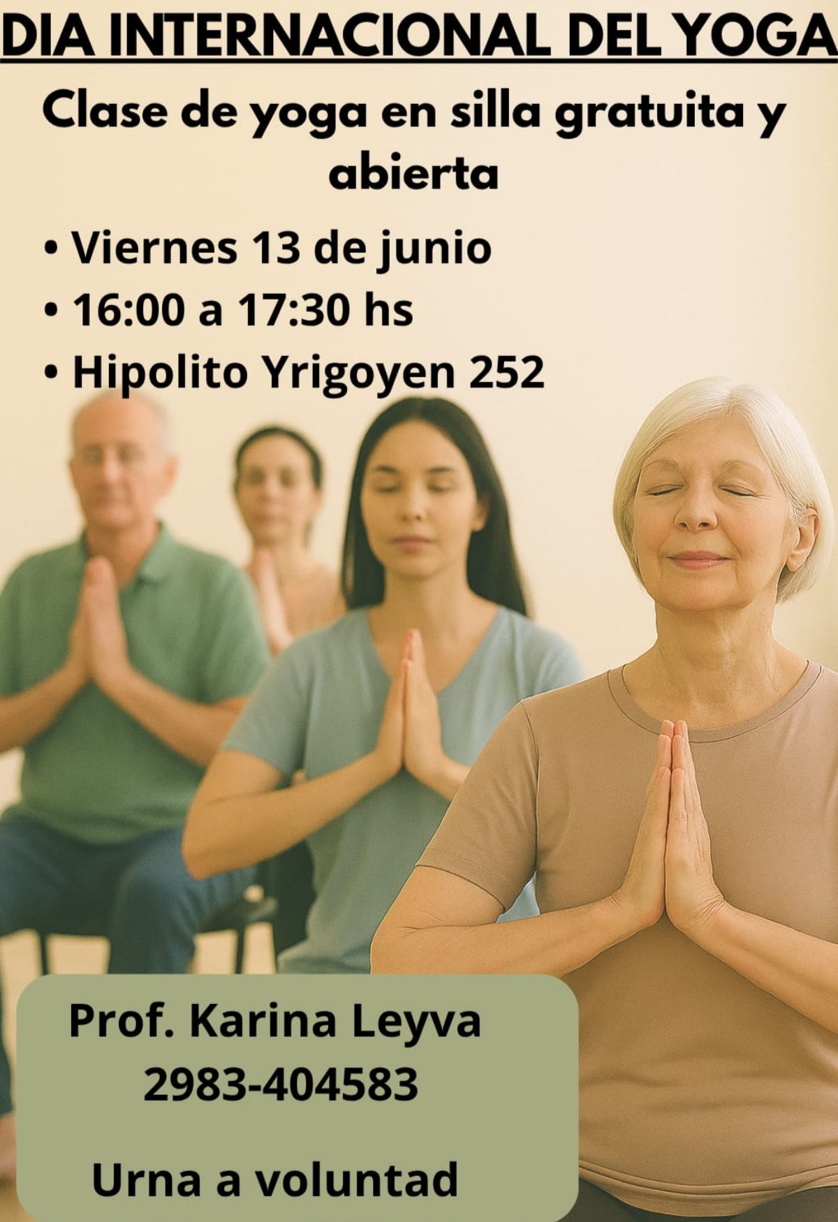 Clase gratuita de yoga en silla en la Campano