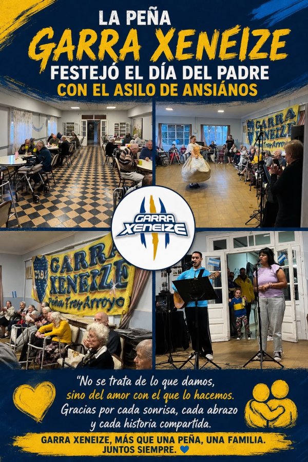 La Pe&ntilde;a Garra Xeneize celebr&oacute; el D&iacute;a del Padre junto a los abuelos del Asilo de Ancianos
