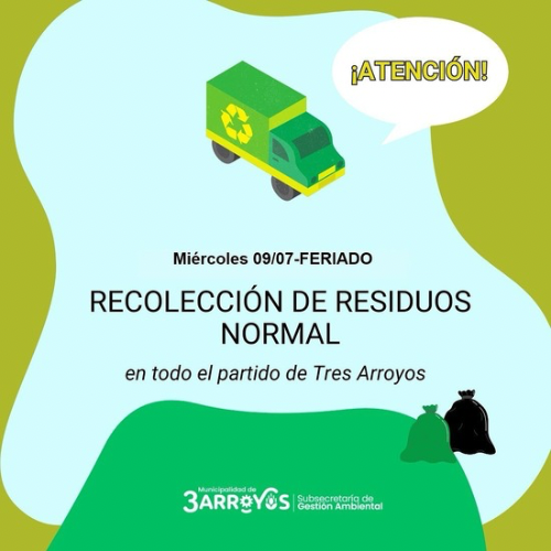 Recolección normal este 9 de Julio