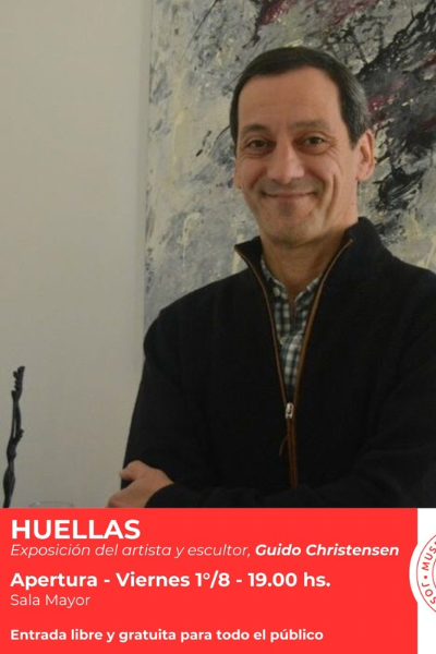 El artista y escultor Guido Christensen presentará “Huellas” en el Museo Mulazzi