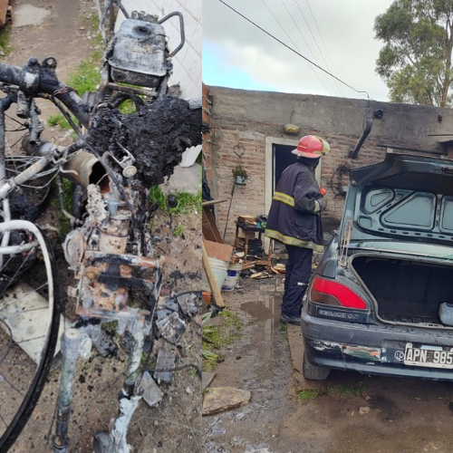 Incendio de auto en Aconcagua al 300: se perdió una moto pero no hubo heridos