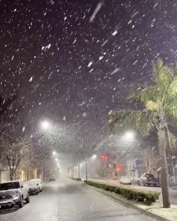 La nieve sorprendi&oacute; a Tres Arroyos en la ma&ntilde;ana del jueves