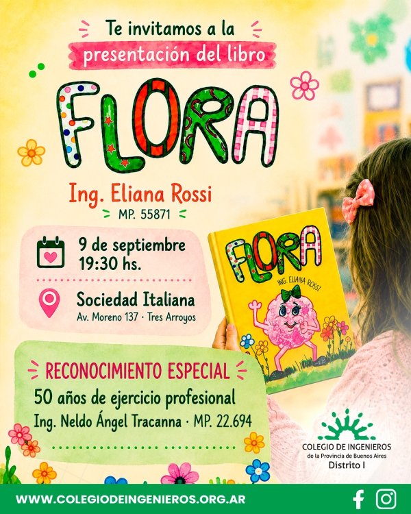 Presentar&aacute;n el libro &ldquo;Flora&rdquo; de la ingeniera Eliana Rossi