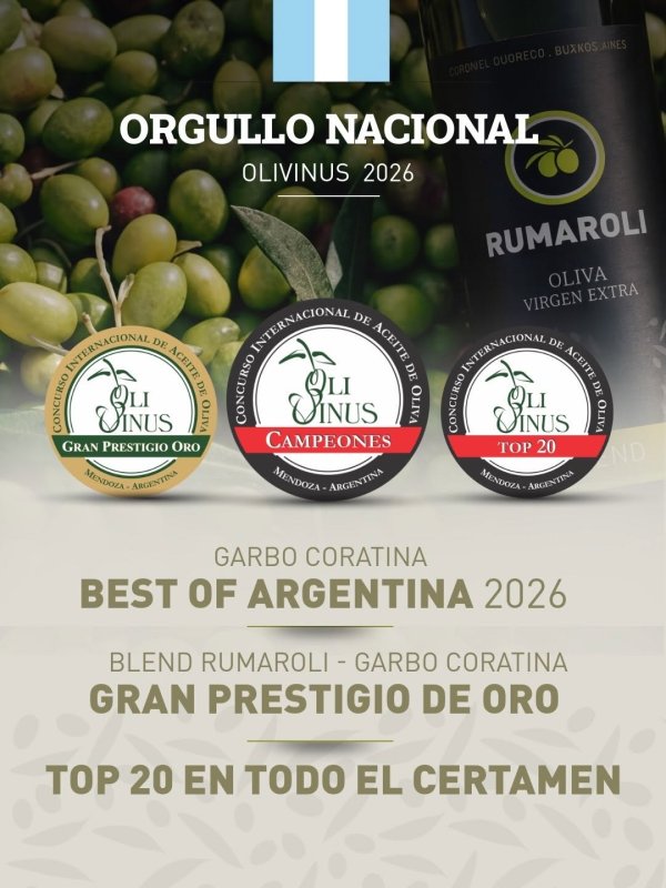 Aceites de Coronel Dorrego fueron premiados en el concurso internacional Olivinus
