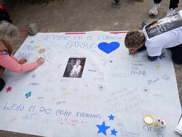 Sus amigos del barrio Olimpo mantienen vivo el recuerdo de Pilar Besmalinovich