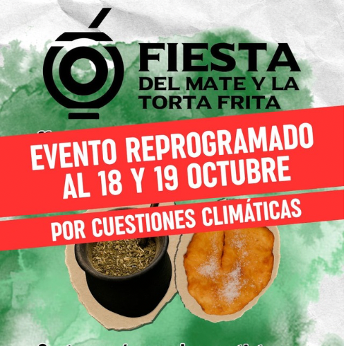 Se reprograma la Fiesta del Mate y la Torta Frita por cuestiones climáticas