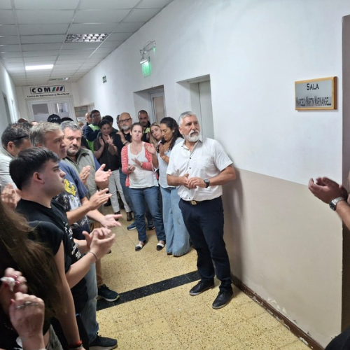 Sentido homenaje al trabajador municipal Marcelo Mart&iacute;n Marinangelli, fallecido en servicio